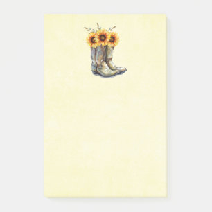 Post-it® Bottes rustiques Cowboy avec tournesol