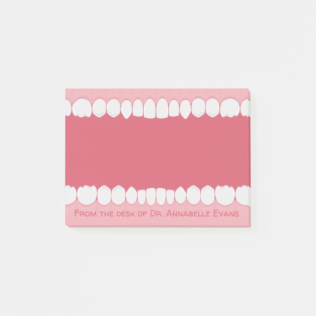 Post-it® Bouche rose avec dents personnalisez les notes pos (Devant)