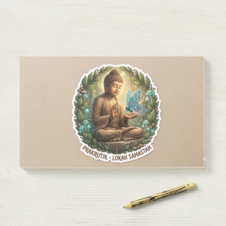 Post-it® Bouddha avec autocollant zen papillon - Paisible