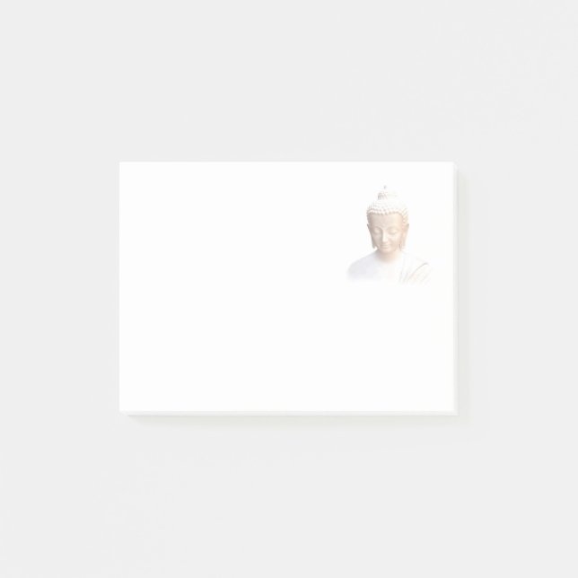 Post-it® Bouddha en blanc | Sérénité Méditative Et Calme (Devant)