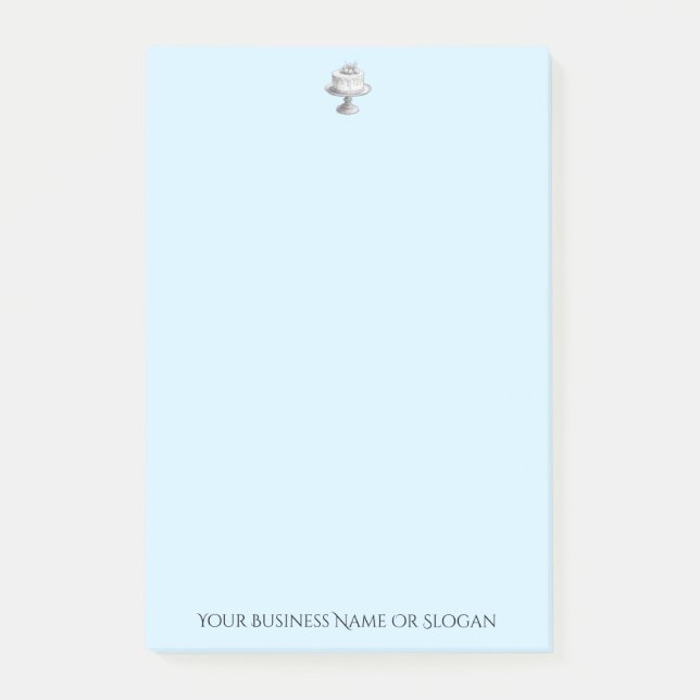 Post-it® Boulangerie Bleue Business Elegant Gâteau Texte Pe (Devant)