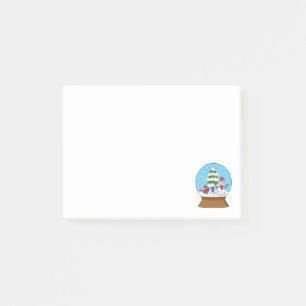 Post-it® Boule à neige avec bonhomme de neige cardinal et p