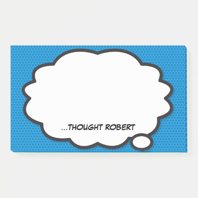 Post-it® Boule de réflexion personnalisée Fun Blue Comic Bo (Devant)