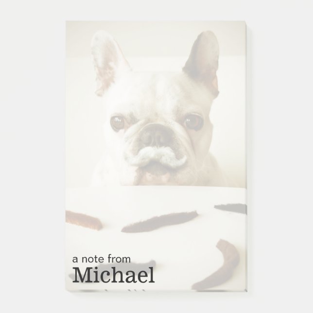 Post-it® Bouledogue français avec une moustache (Devant)