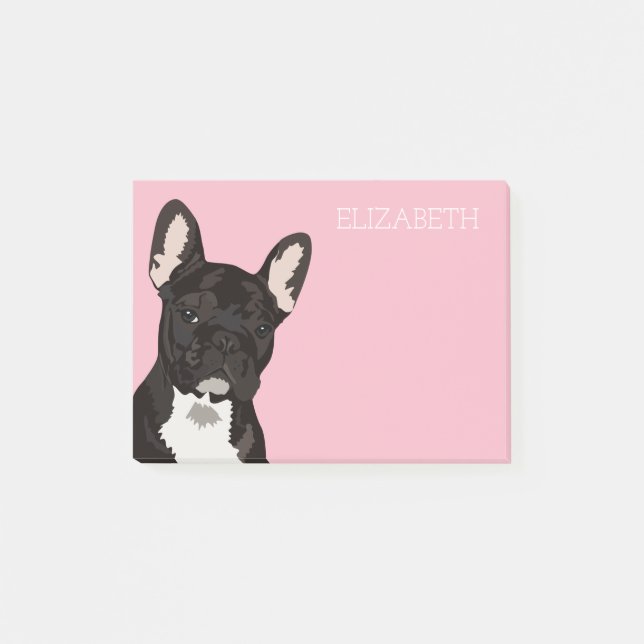Post-it® Bouledogue français | Frenchie mignon rose (Devant)