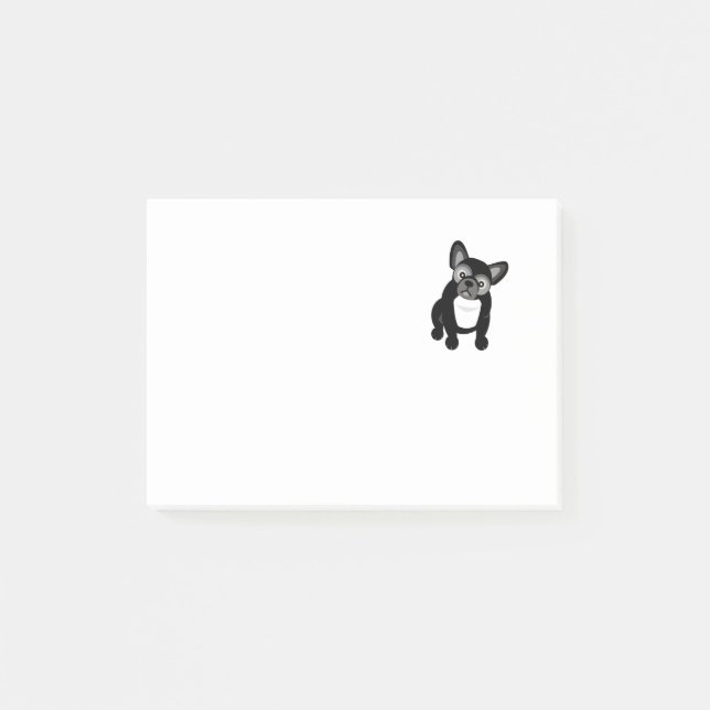 Post-it® Bouledogue français noir et blanc (Devant)