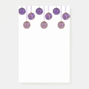 Post-it® Boules de Noël violettes et or Ornements