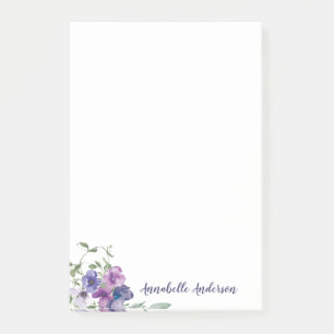 Post-it® Bouquet d'aquarelle couleur violet rustique classi