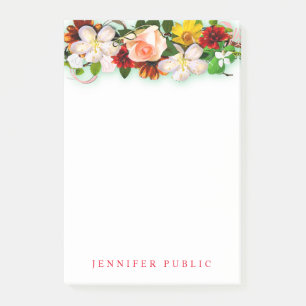 Post-it® Bouquet de fleurs coloré Aquarelle Modèle floral