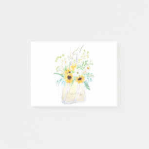 Post-it® bouquet de fleurs dans une aquarelle fourre-tout