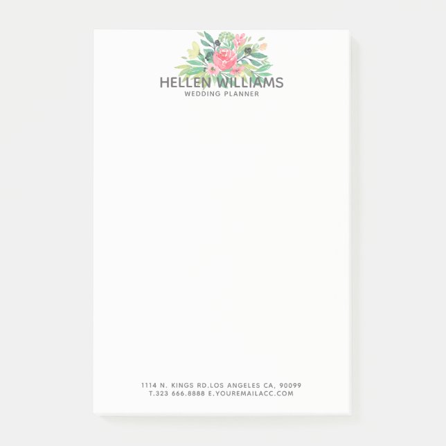 Post-it® Bouquet de fleurs Pastel Aquarelles (Devant)