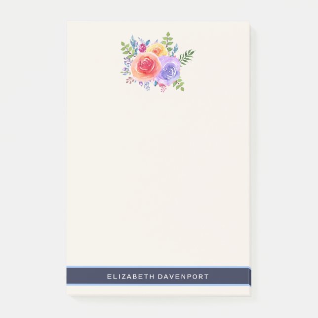 Post-it® Bouquet de fleurs Rose aquarelle (Devant)