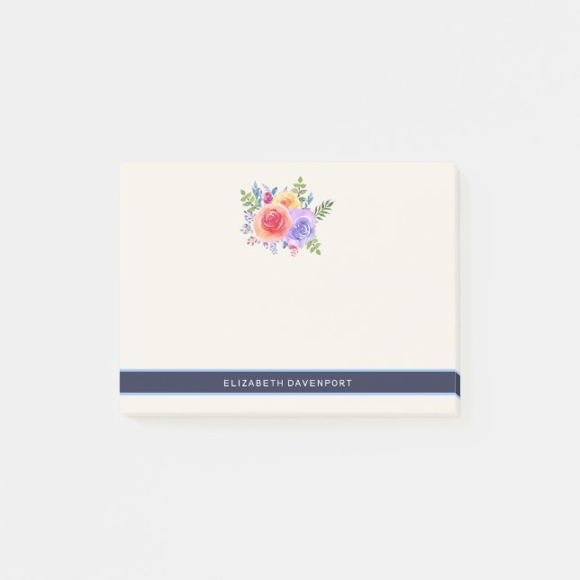 Post-it® Bouquet de fleurs Rose aquarelle (Devant)