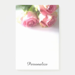 Post-it® Bouquet de rose rose personnalisé