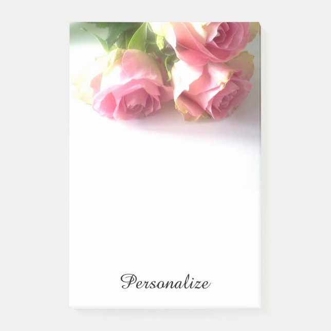Post-it® Bouquet de rose rose personnalisé (Devant)