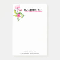 Bouquet Flamants roses roses et fleurs tropicales