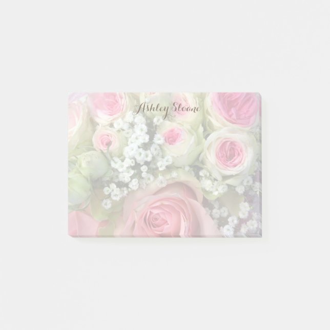 Post-it® Bouquet personnalisé de roses roses postulez des n (Devant)