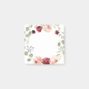 Post-it® Bourgogne et guirlande florale d'eucalyptus
