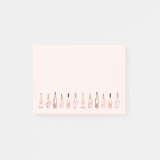 Post-it® Bouteilles de vin rosé rose aquarelle illustration