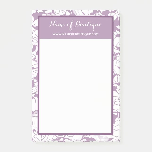 Post-it® Boutique moderne violet fleurie Girl Beauté (Devant)