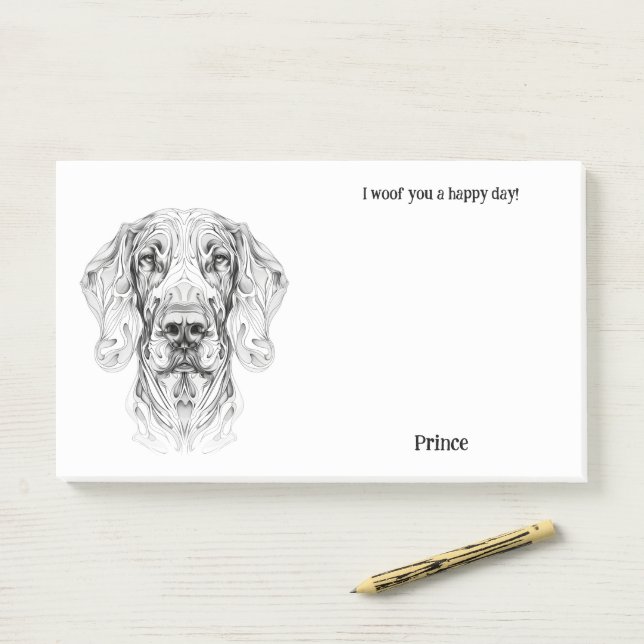 Post-it® Bracco Italiano Art Abstrait Nom du chien (Sur un bureau)