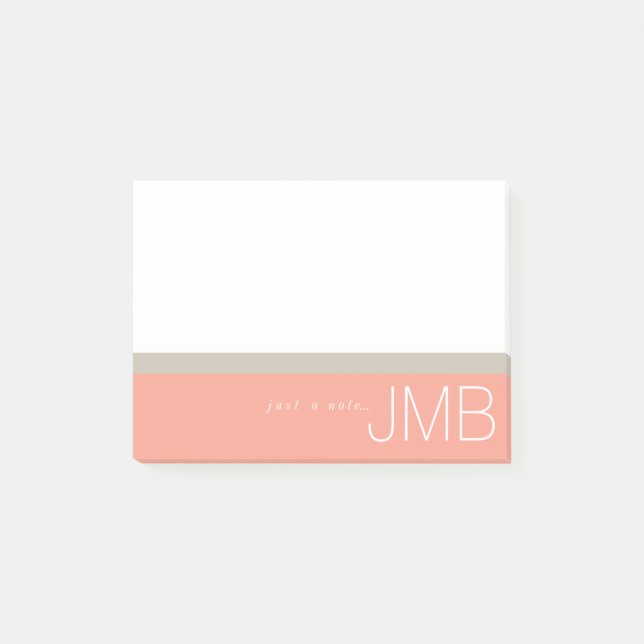 Post-it® Bracelet blanc et rose Juste une note Monogramme (Devant)
