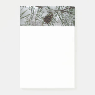 Post-it® Branche des pins neigeux Photographie de la nature