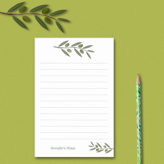 Post-it® Branche d'olive aquarelle (Watercolor Olive Branch Post-it Notes)