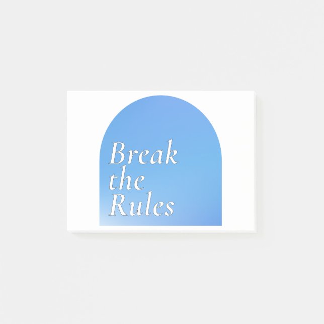 Post-it® Break the rules sticker, retro typography, (Devant)