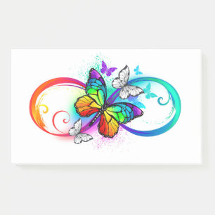 Post-it® Bright infinity with rainbow butterfly