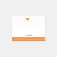 Bright Orange Bird & Bordure sur Blanc avec nom