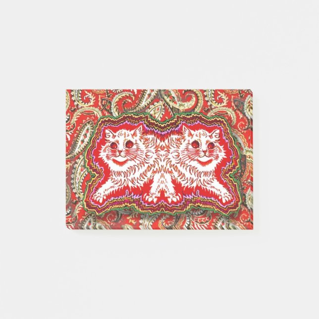 Post-it® Bright Psychedelic Red Cats (par Louis Wain) (Devant)