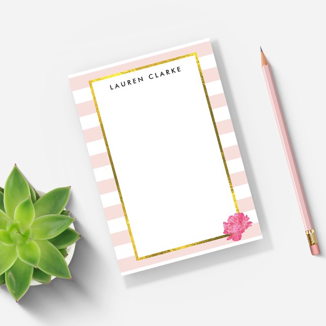 Post-it® Brouille et pivoine rose Personnalisée (Créateur téléchargé)