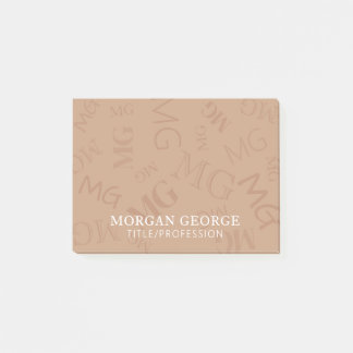 Post-it® Brown Myriad of Monograms With Your Name