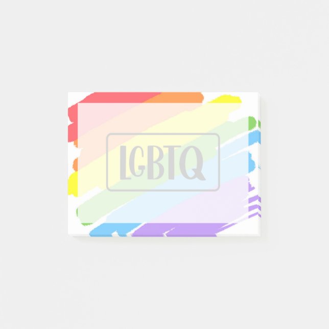 Post-it® Brushstrokes LGBTQ Arc-en-ciel (Devant)