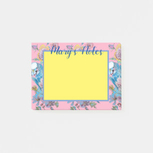 Post-it® Budgie Watercolor Art Womans Nom Post Notes