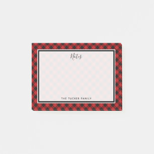 Post-it® Buffalo Check Christmas Plaid Red and Black