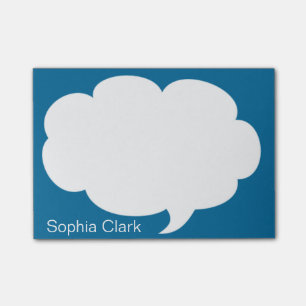 Post-it® Bulle bleue d'entretien arrondie personnalisée