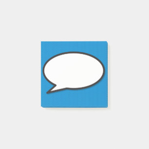 Post-it® Bulle de bande dessinée drôle moderne bleu