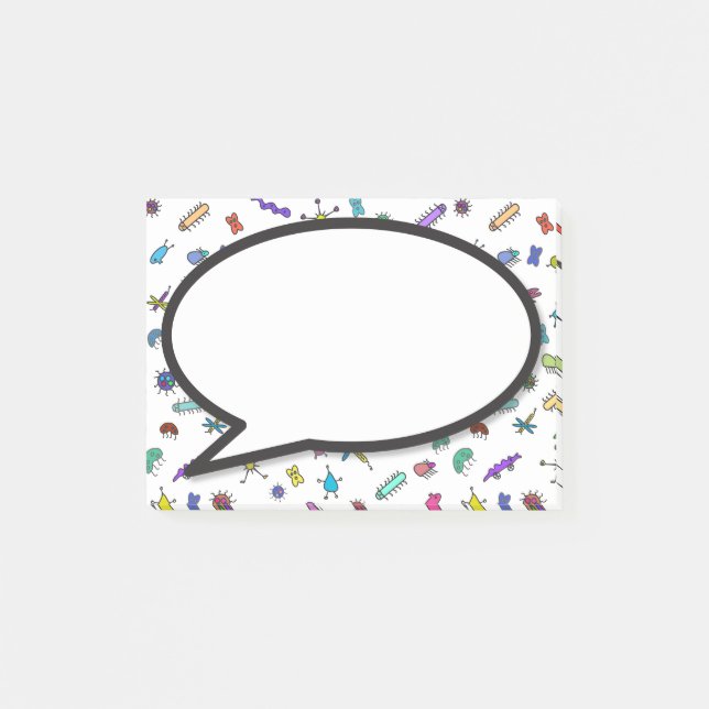 Post-it® Bulle de parole Mini Bugs et Mini Beasts (Devant)
