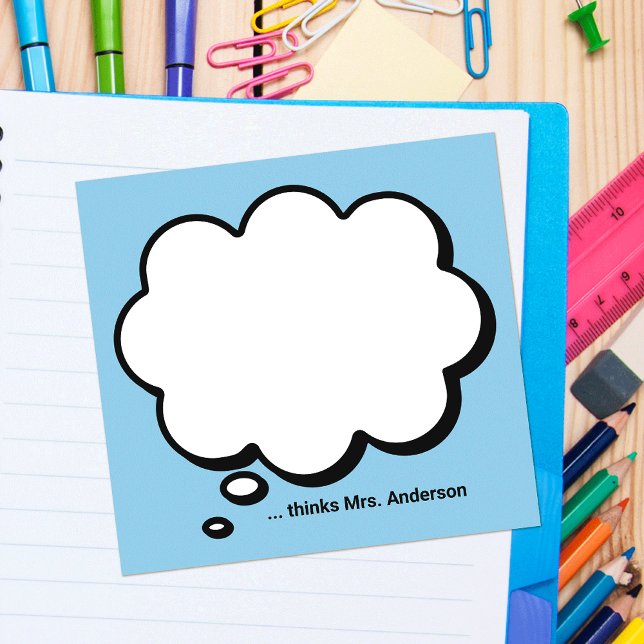 Post-it® Bulle de pensée personnalisée de l'enseignant (Créateur téléchargé)