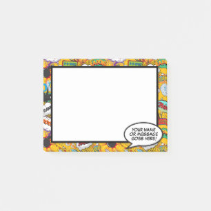 Post-it® Bulle de texte de bande dessinée amusante Nom Mess