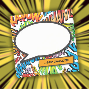 Post-it® Bulle de texte de bande dessinée rétro amusante