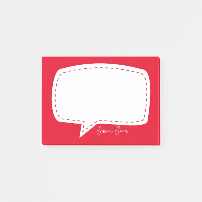 Post-it® Bulle Red Talk Personnalisée bulle de discours de  (Devant)