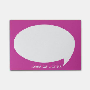 Post-it® Bulle rose d'entretien arrondie personnalisée