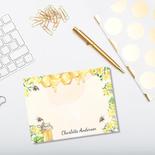 Post-it® Bumble abeilles miel fleurons jaunes monogramme