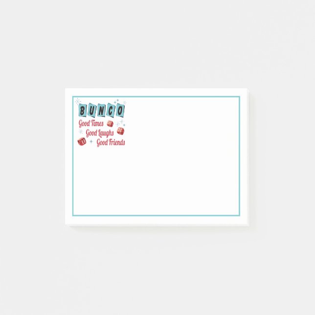 Post-it® Bunco Good Times Good Friends Retro Dice (Devant)