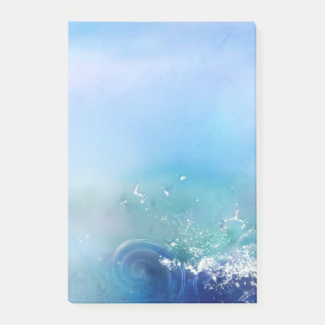 Post-it® Bureau - Vagues de mer aquarelle (Devant)