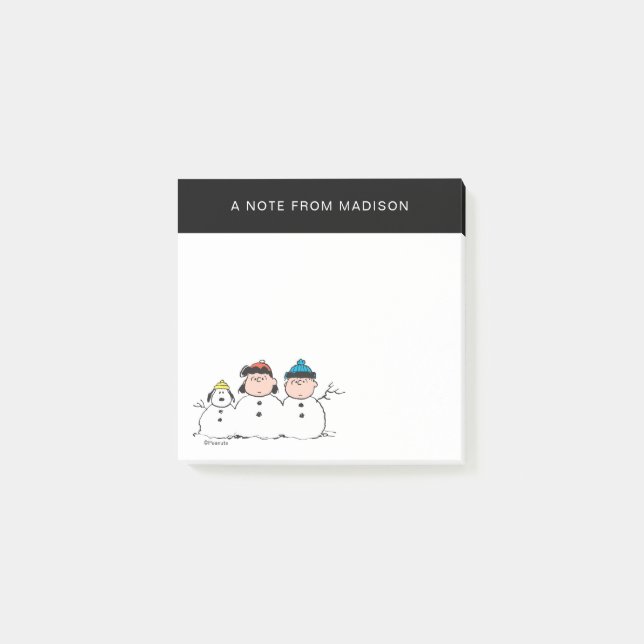 Post-it® cacahuètes | 3 Personne Snowman (Devant)