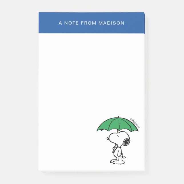 Post-it® cacahuètes | Parapluie vert Snoopy (Devant)